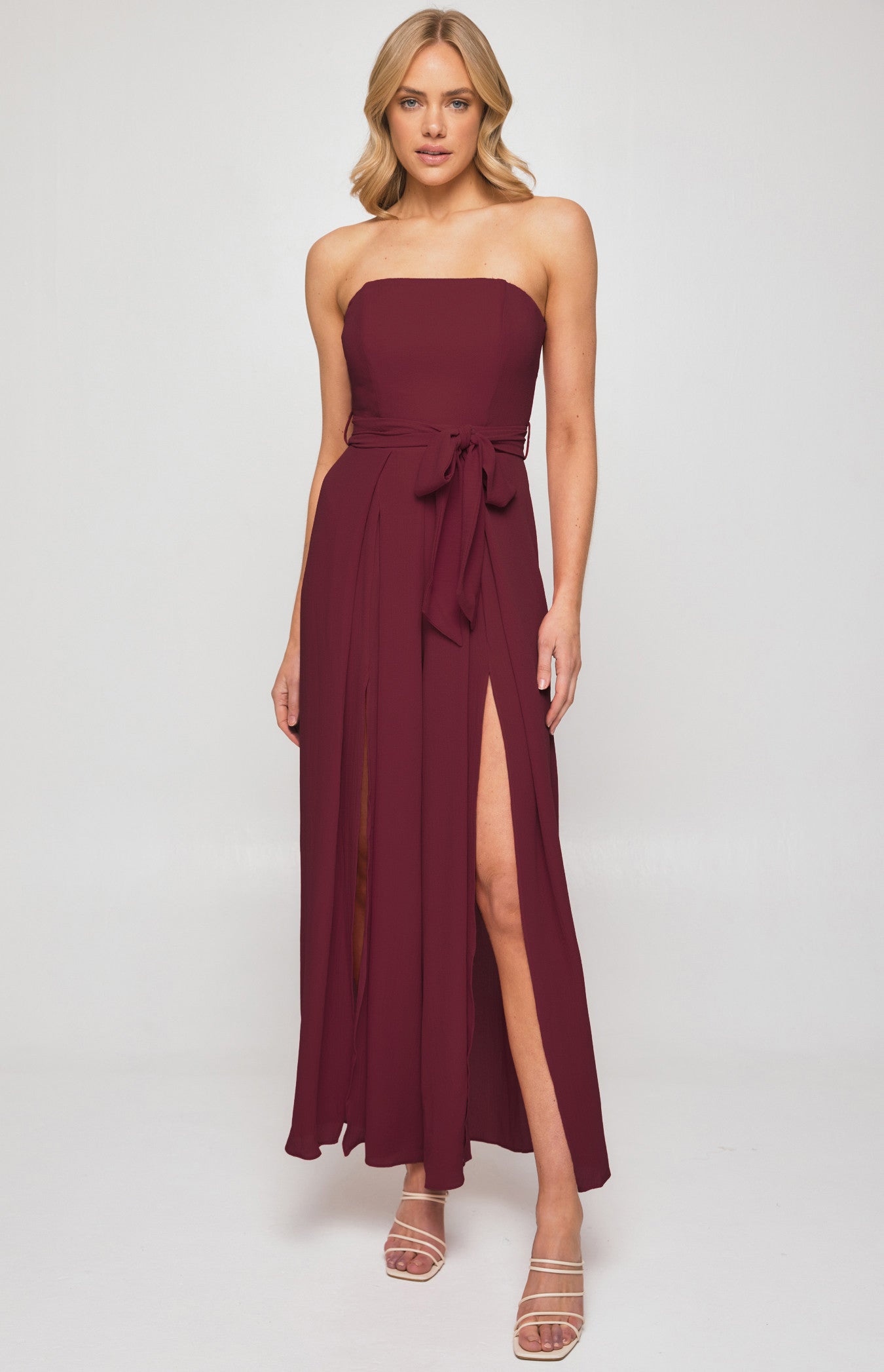 Split Leg Waist Jumpsuit