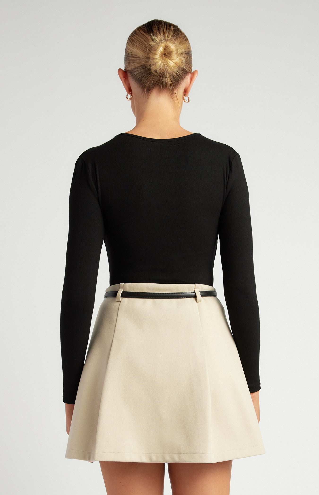 Cross Neck Ruched Detail Jersey Bodysuit