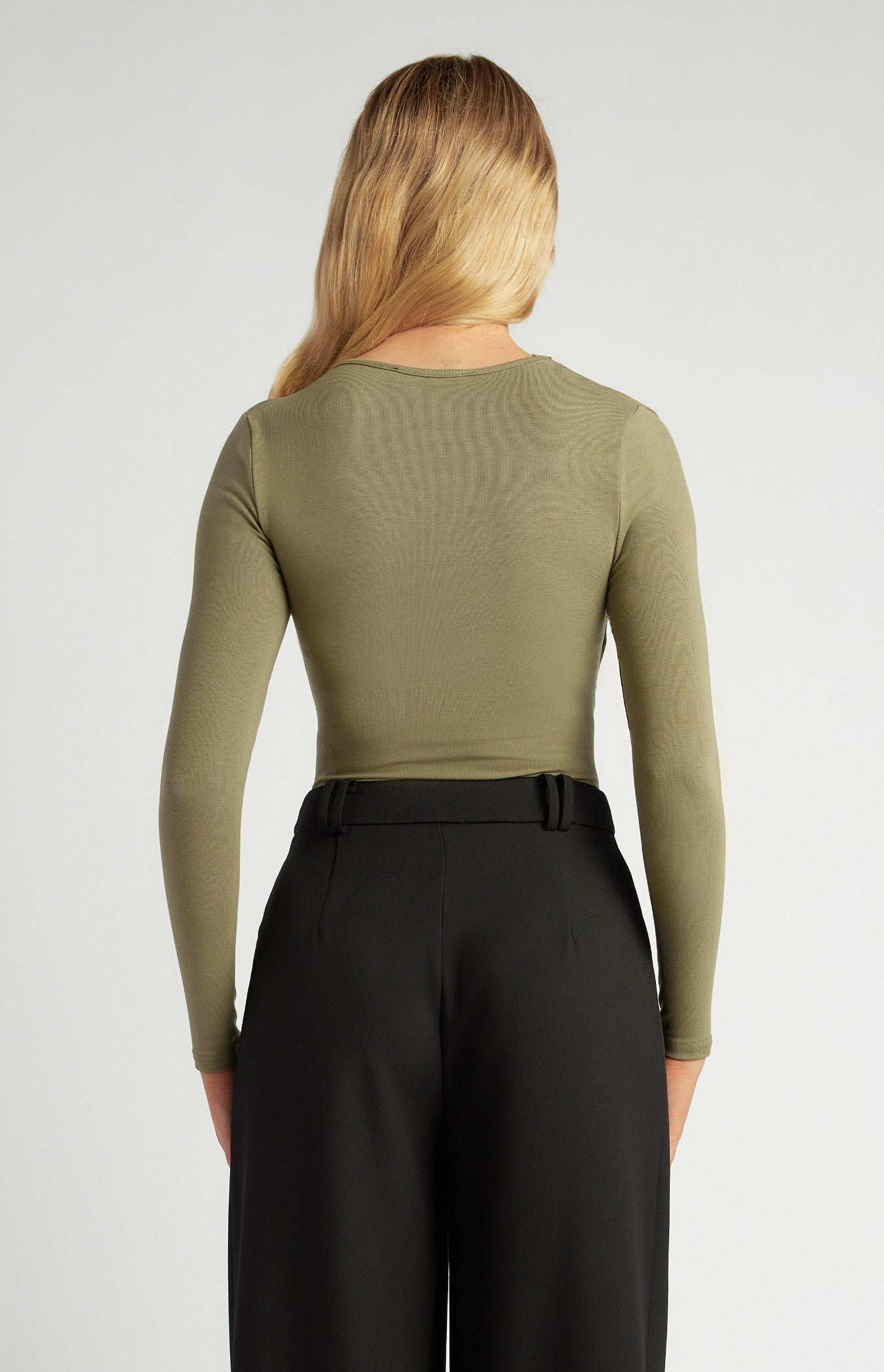 Cross Neck Ruched Detail Jersey Bodysuit