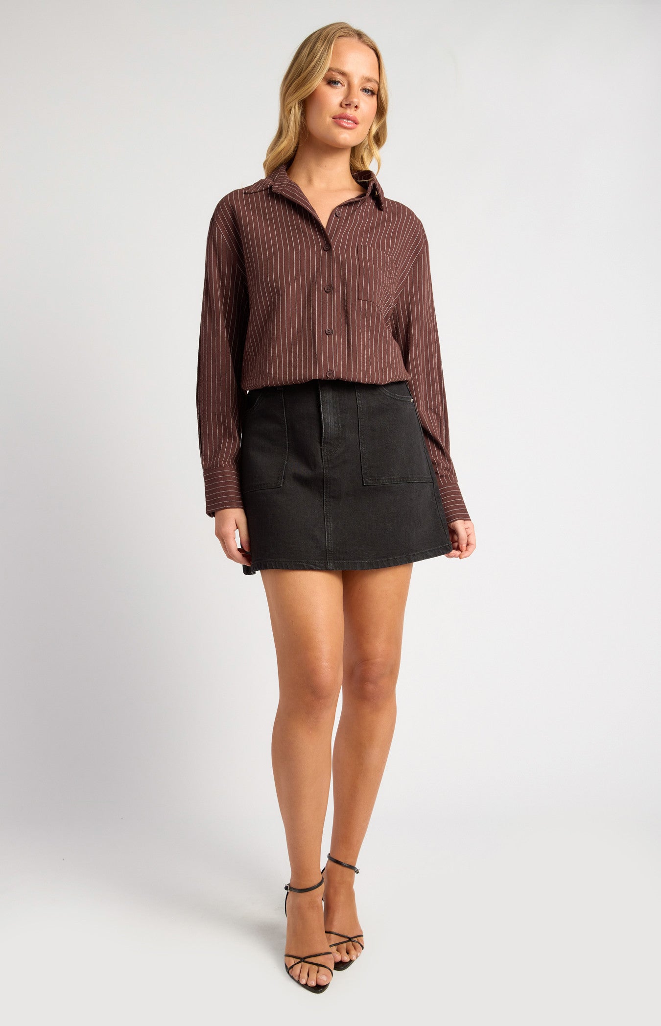 Pin Stripe Button-Up Shirt