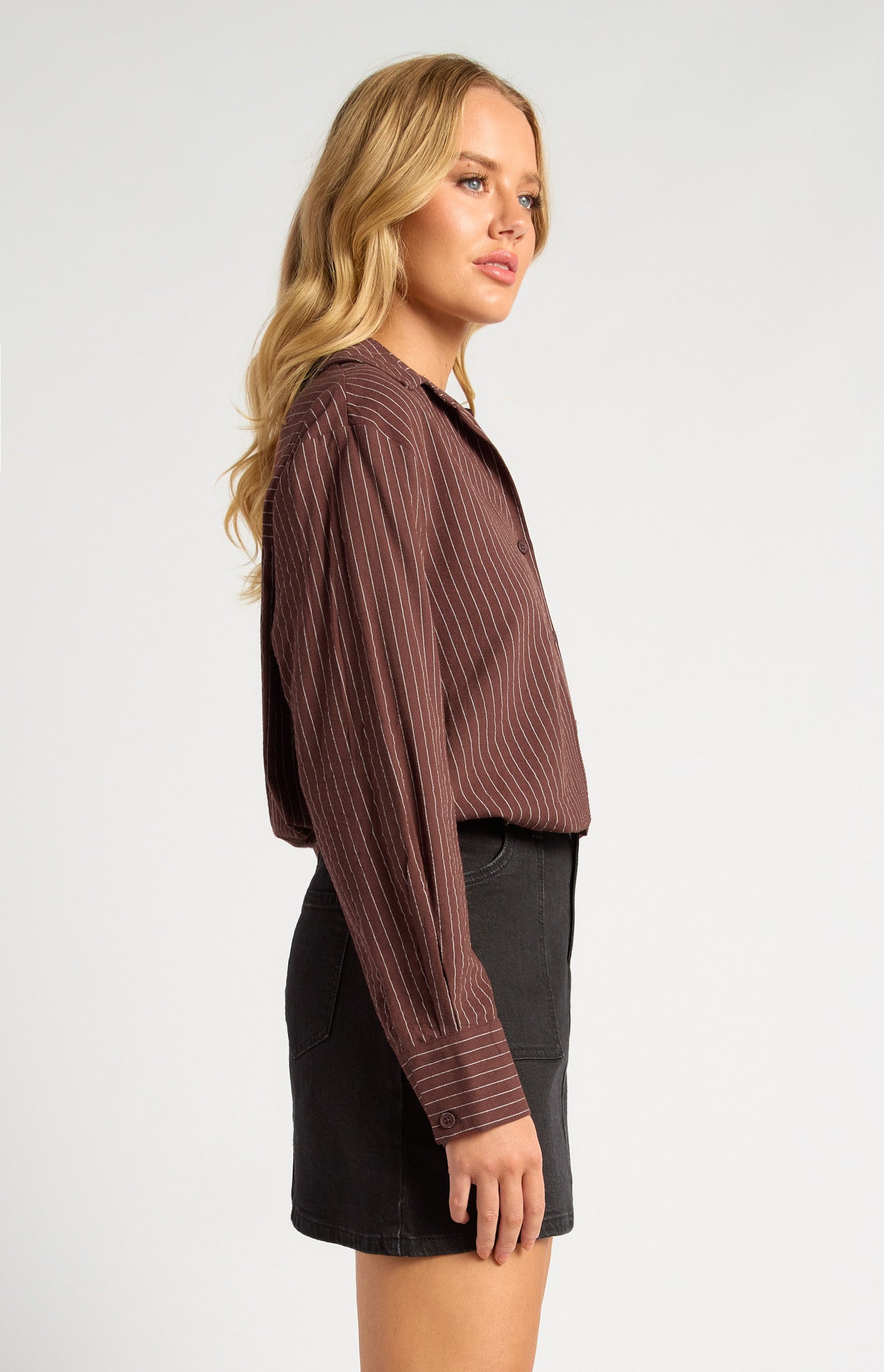 Pin Stripe Button-Up Shirt