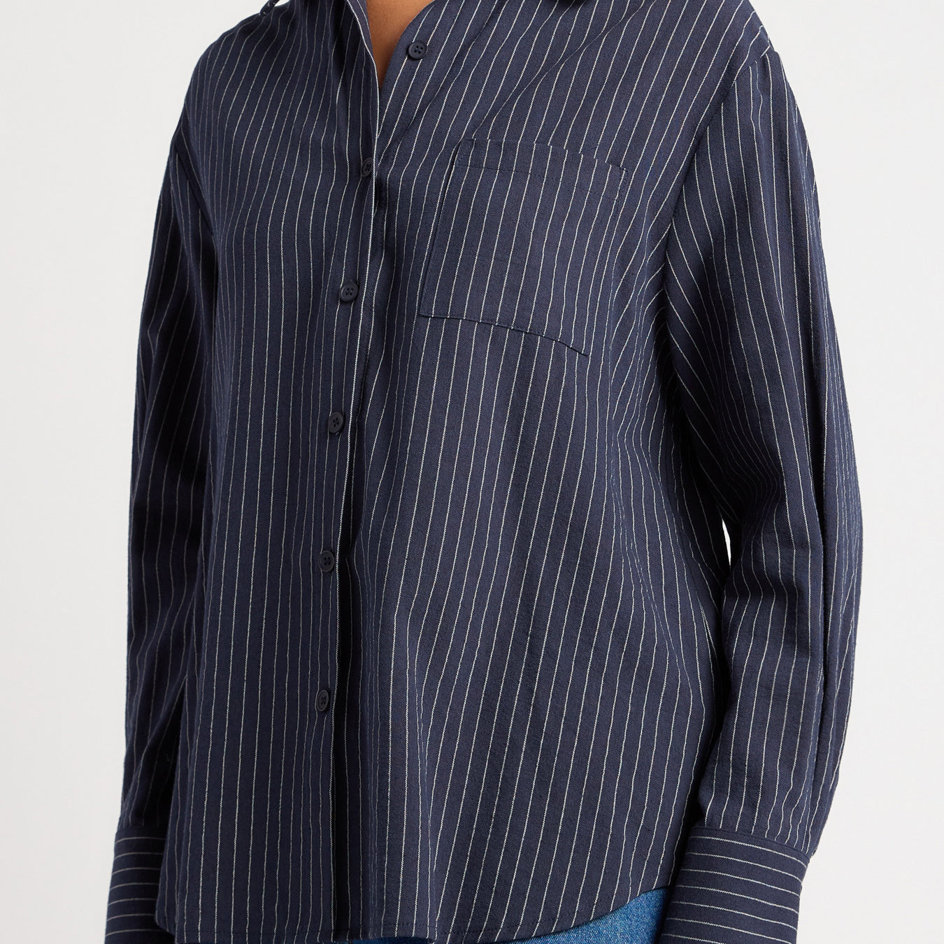 Pin Stripe Button-Up Shirt