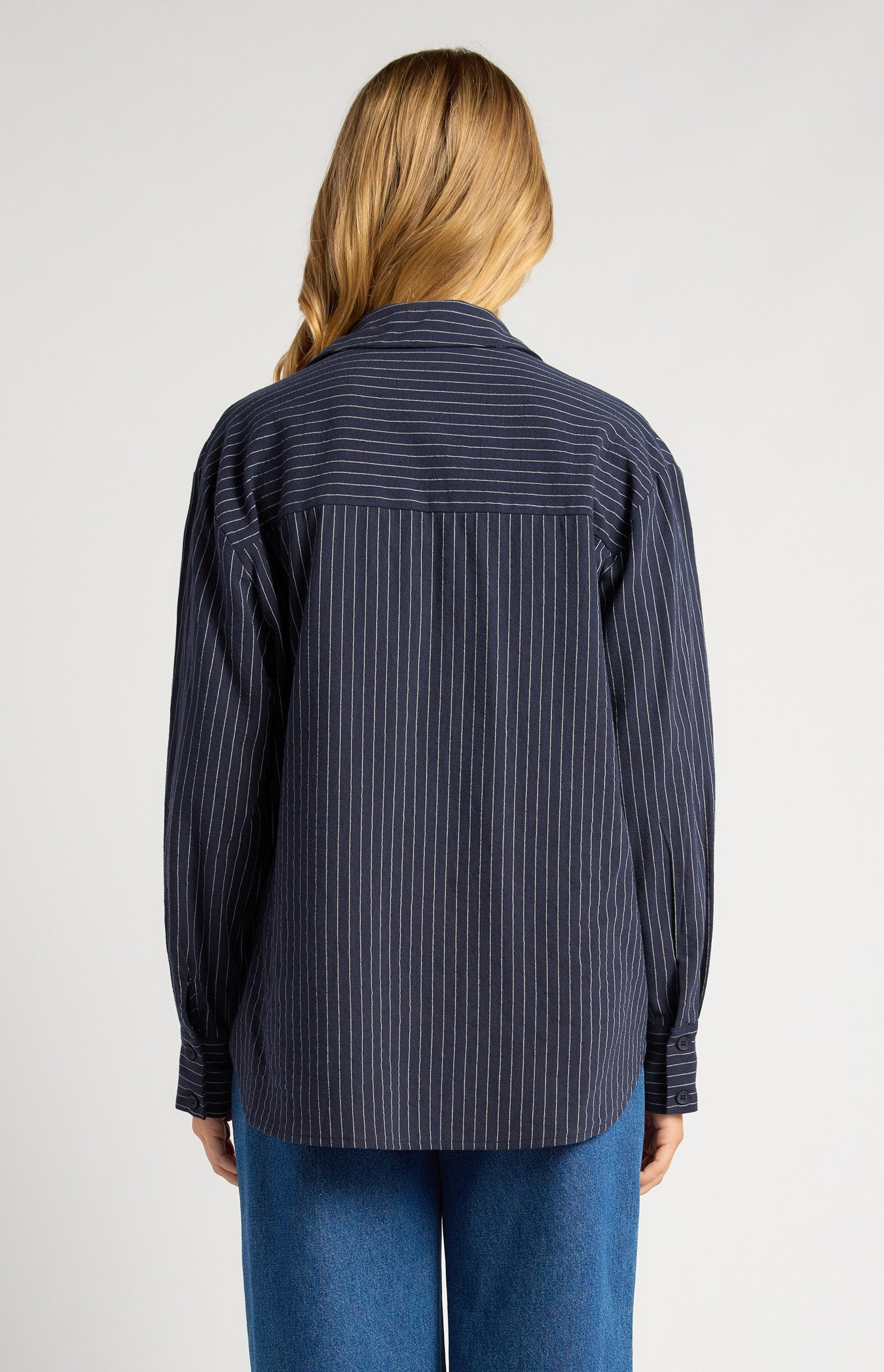 Pin Stripe Button-Up Shirt