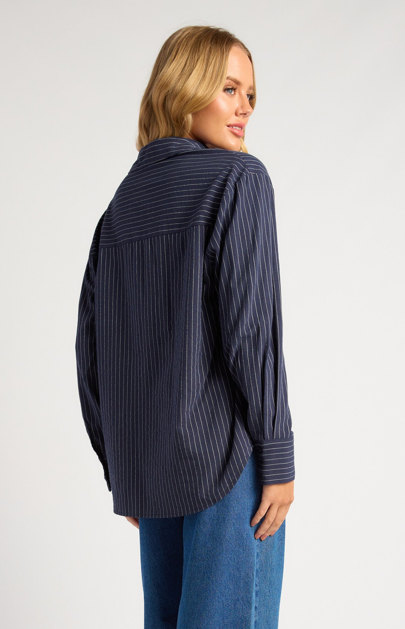 Pin Stripe Button-Up Shirt