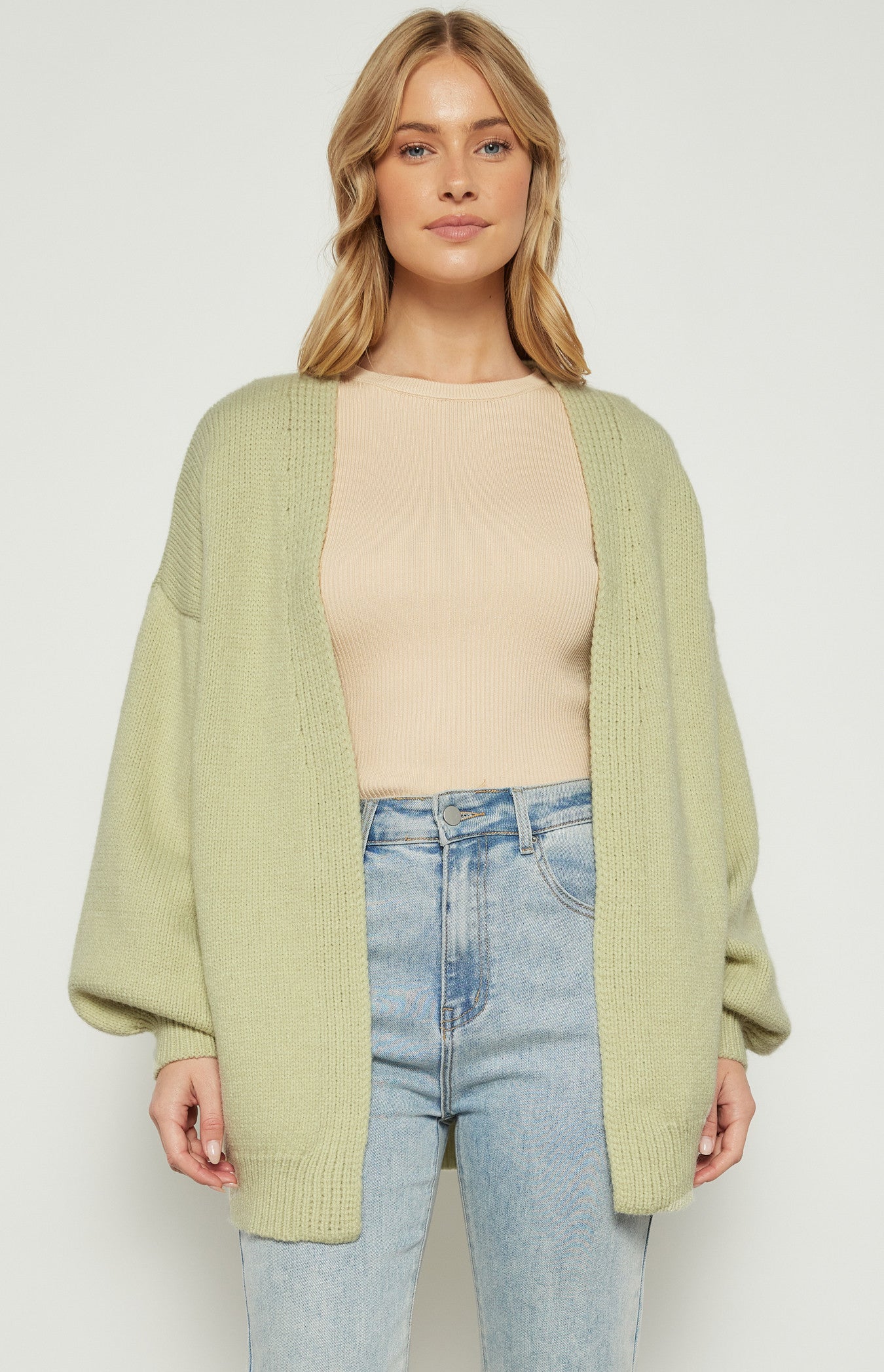 Oversized Bubble Sleeve Cardigan