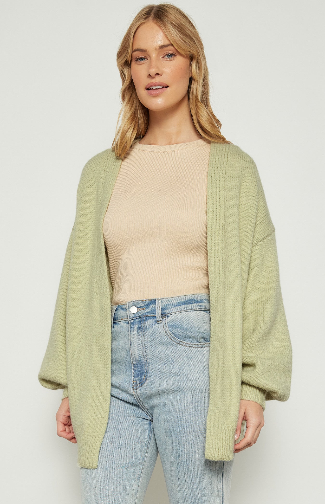 Oversized Bubble Sleeve Cardigan