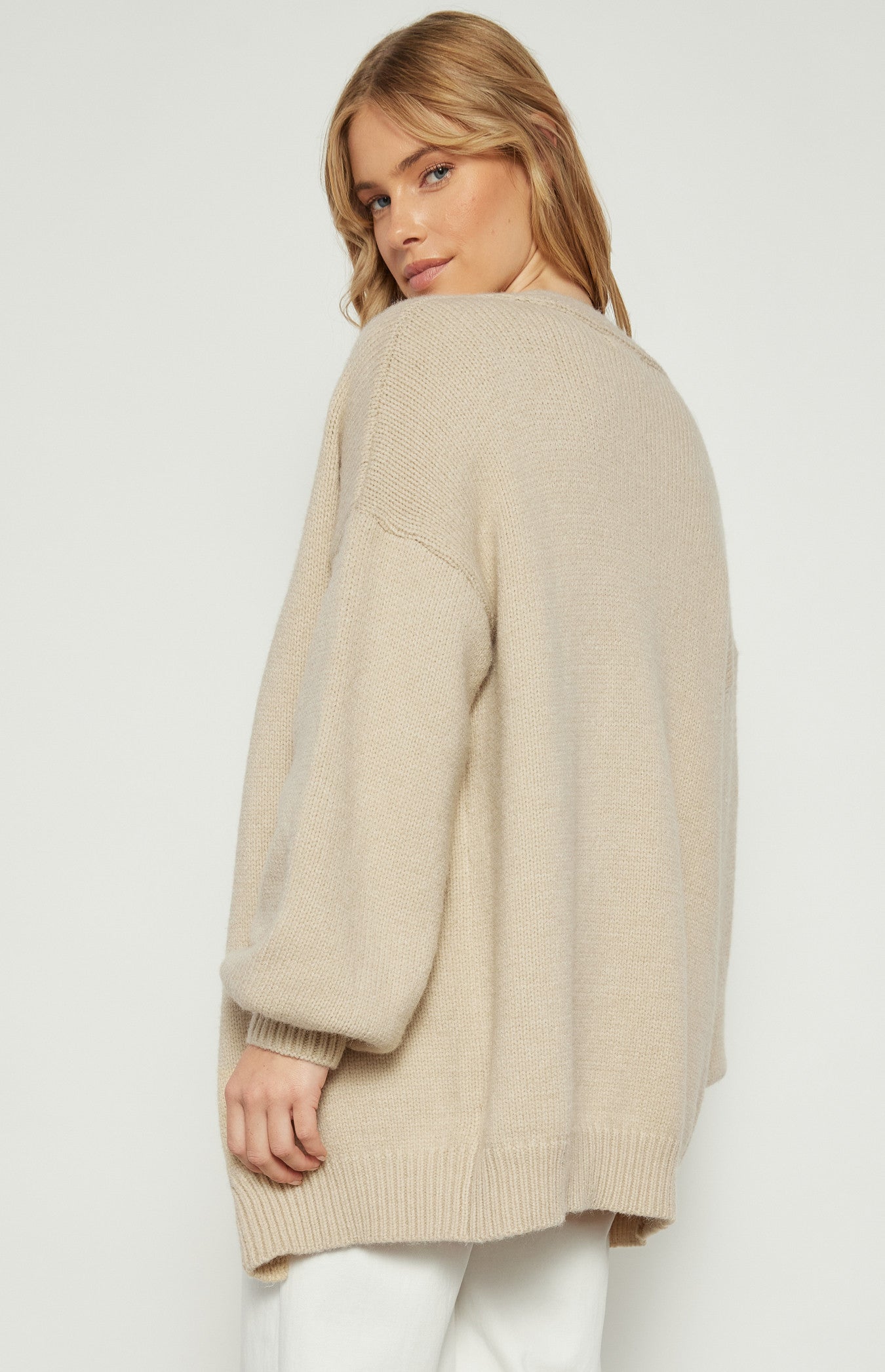 Oversized Bubble Sleeve Cardigan