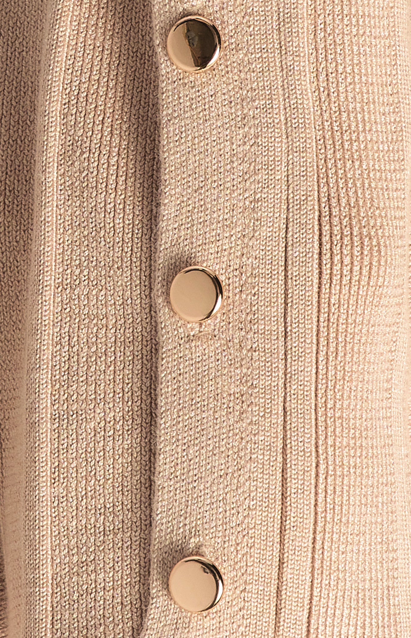 Wide Rib Gold Button Detail Knit Pants