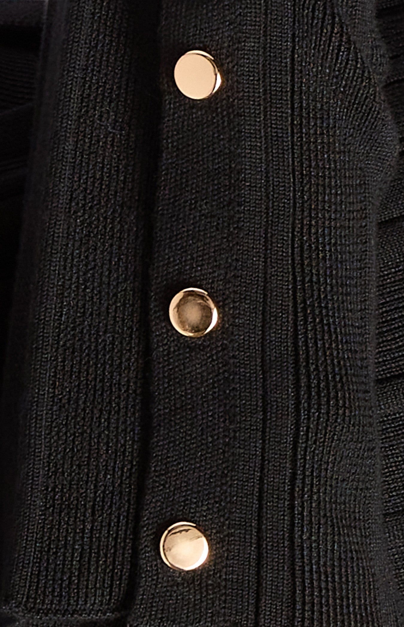 Wide Rib Gold Button Detail Knit Pants