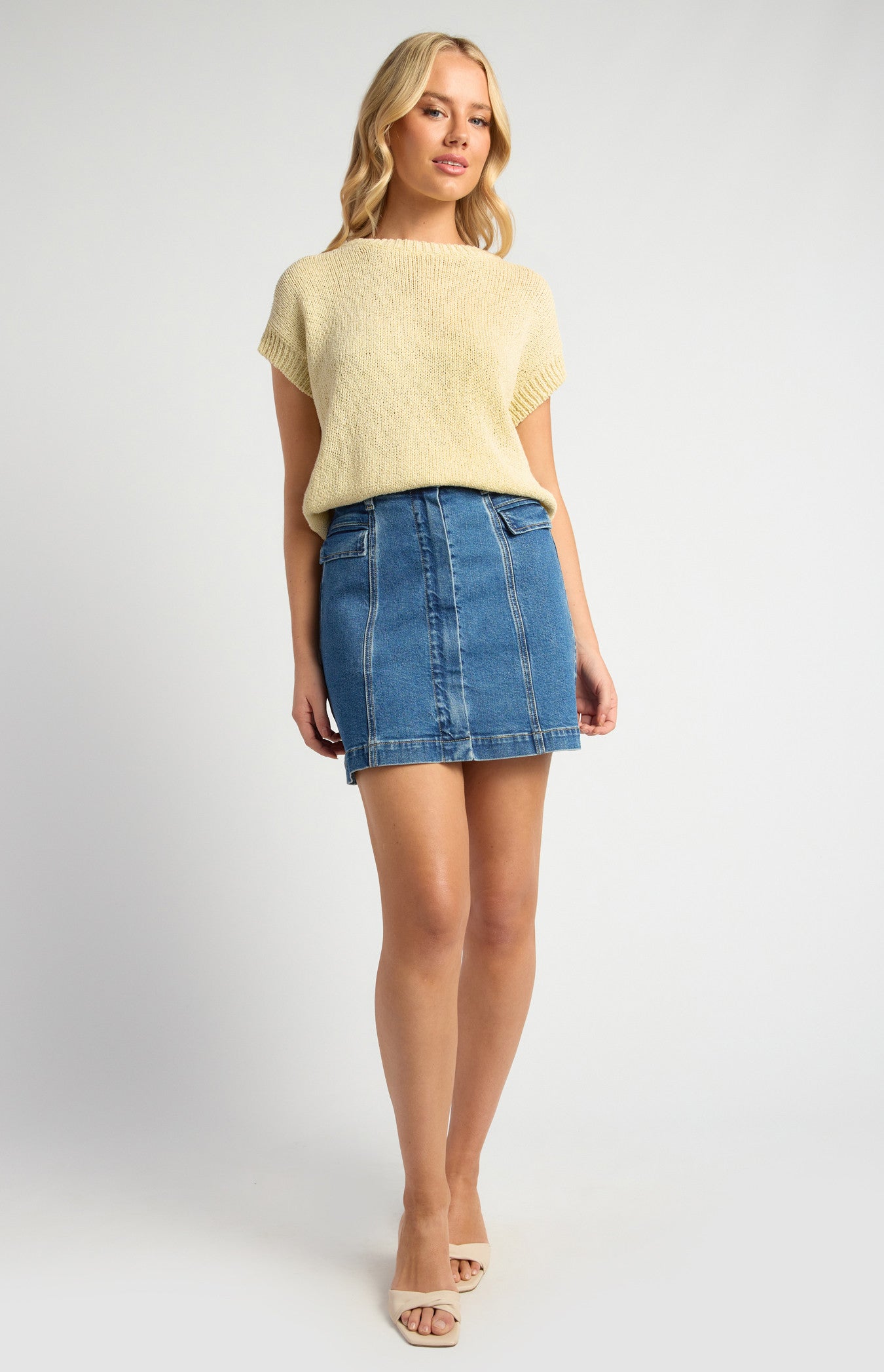 Crochet Cap Sleeves Relaxed Knit Top