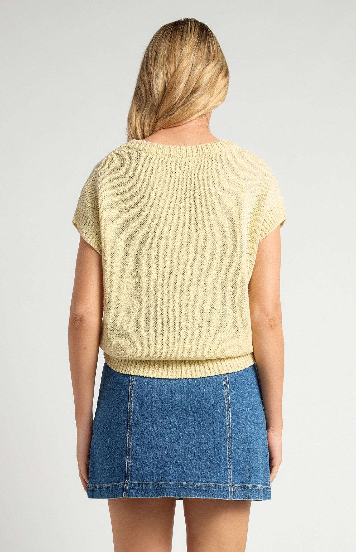 Crochet Cap Sleeves Relaxed Knit Top