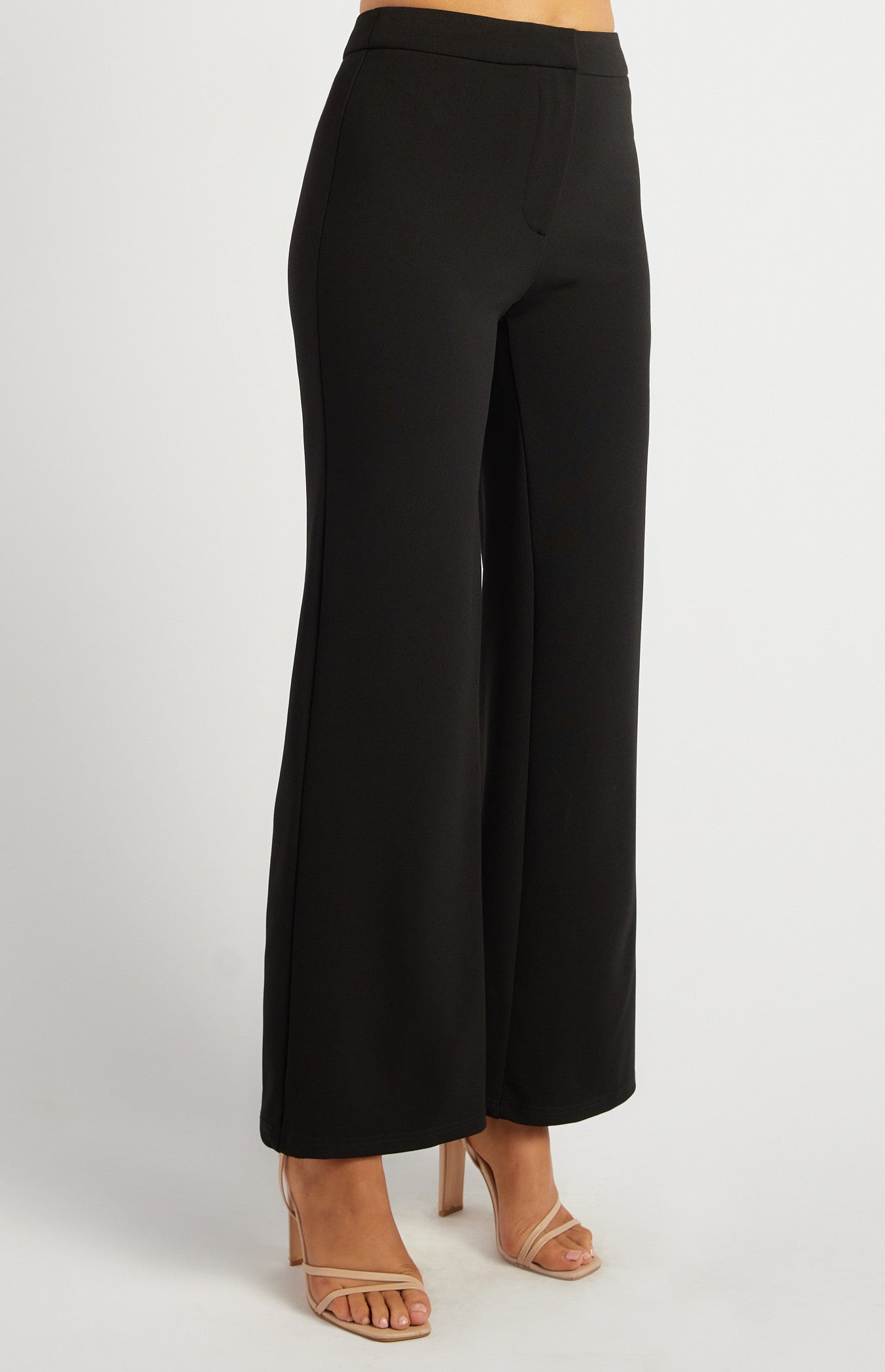 Stretch Jersey High Waisted Straight Leg Pants