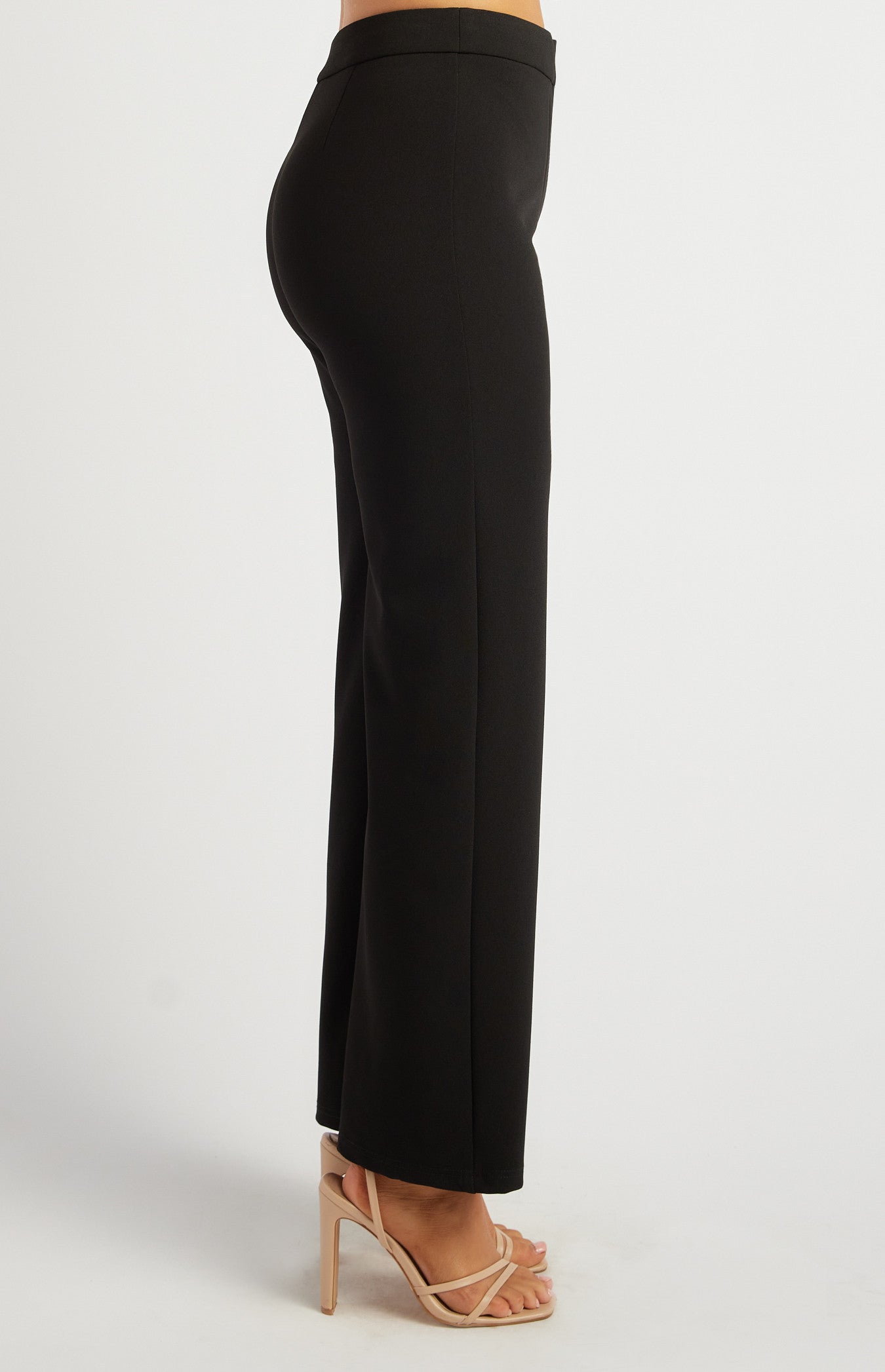 Stretch Jersey High Waisted Straight Leg Pants