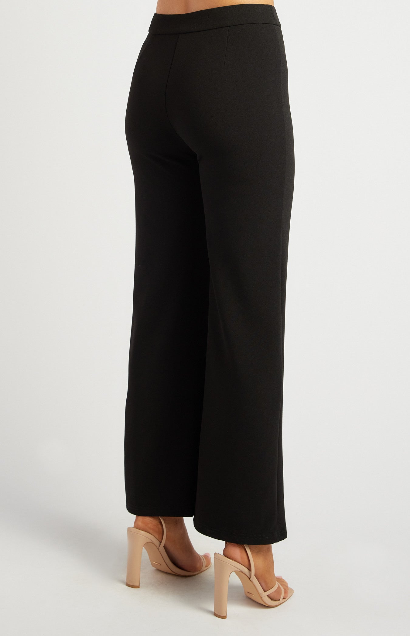 Stretch Jersey High Waisted Straight Leg Pants