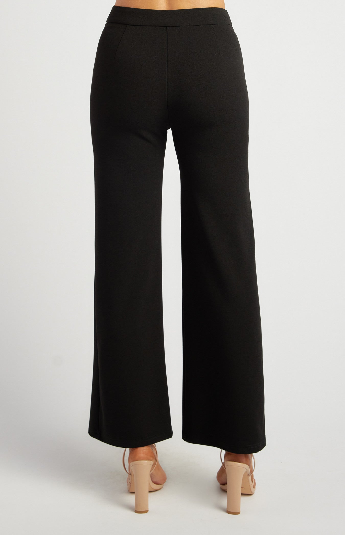 Stretch Jersey High Waisted Straight Leg Pants