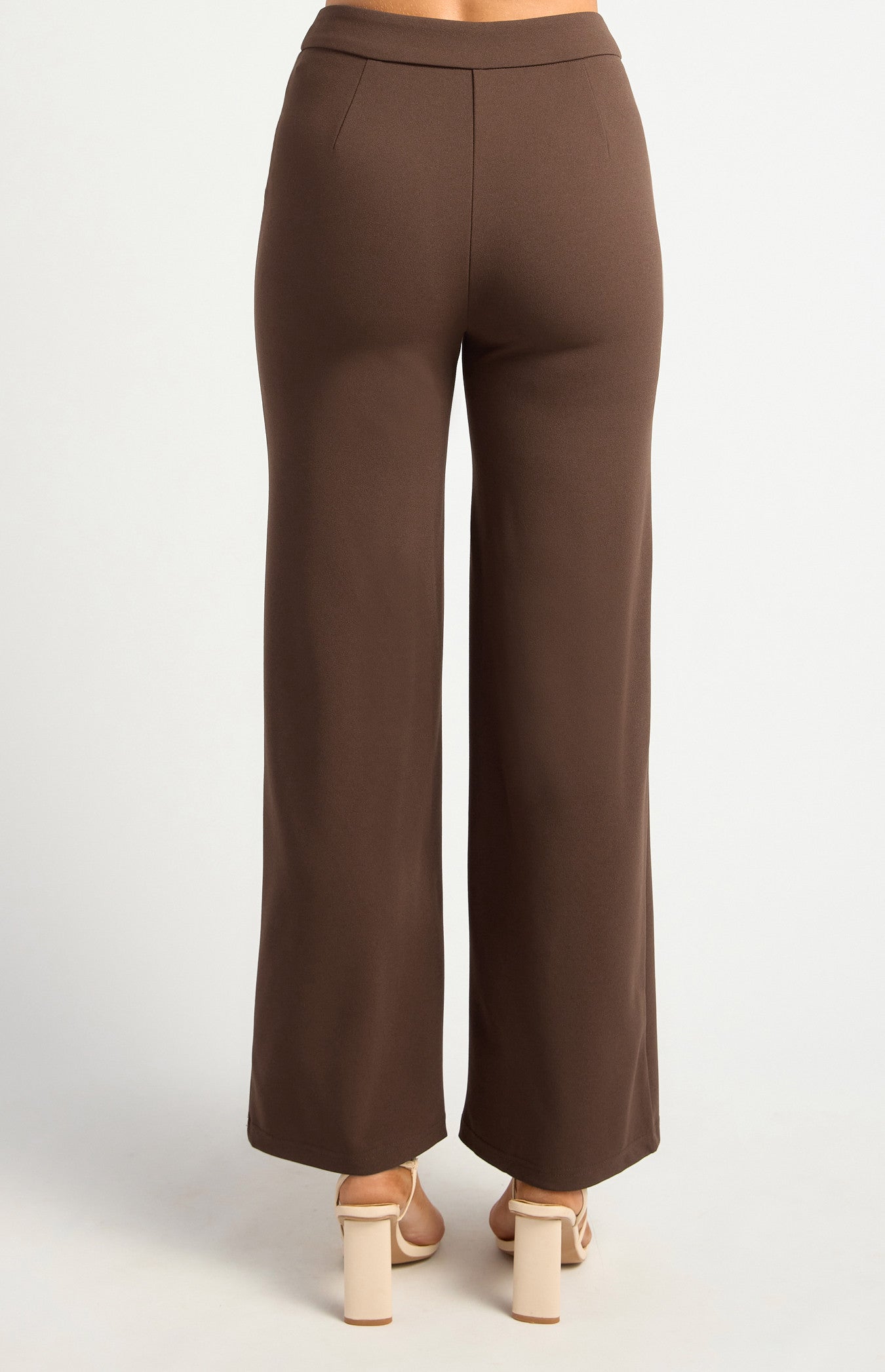 Stretch Jersey High Waisted Straight Leg Pants