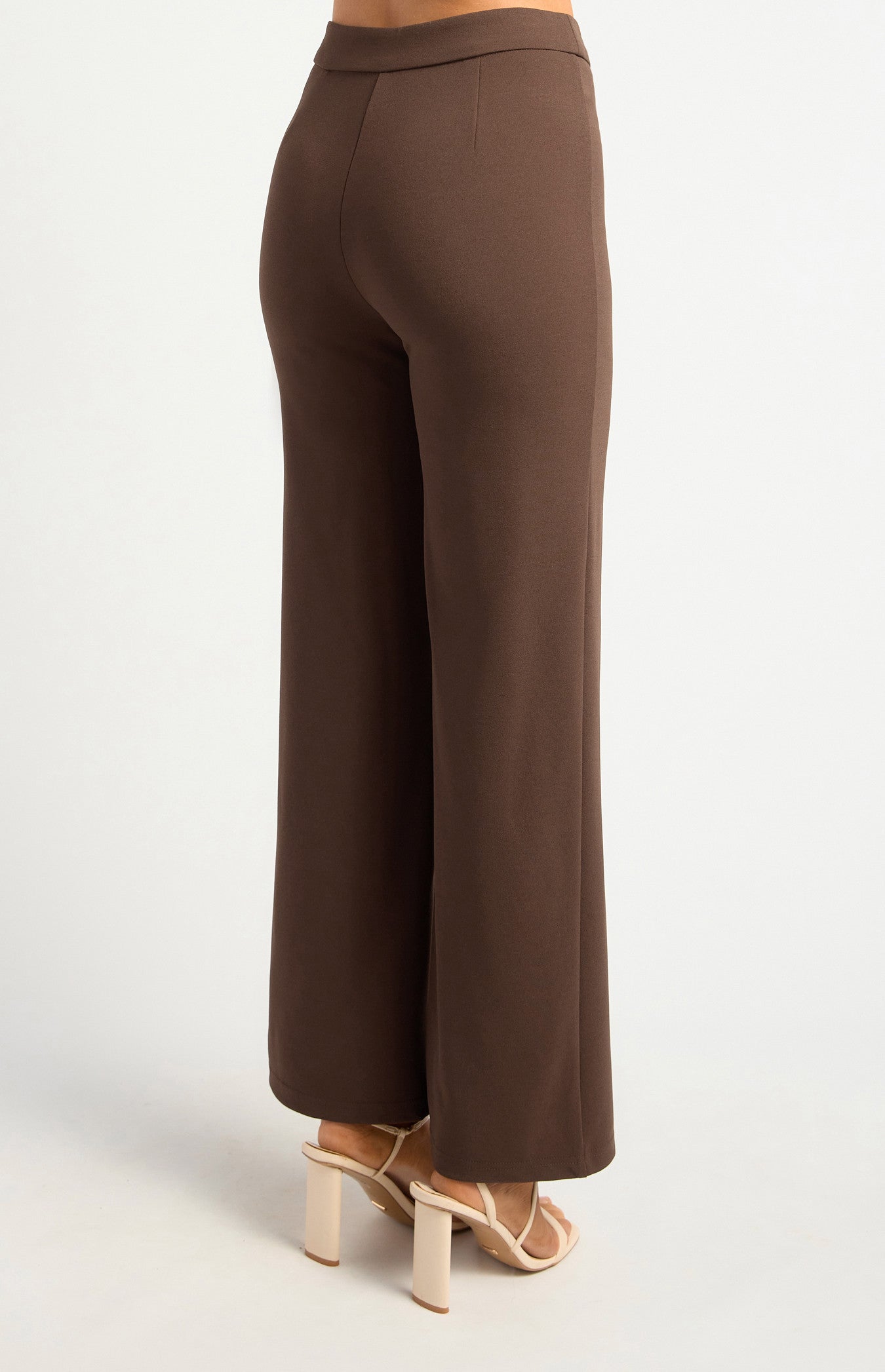 Stretch Jersey High Waisted Straight Leg Pants