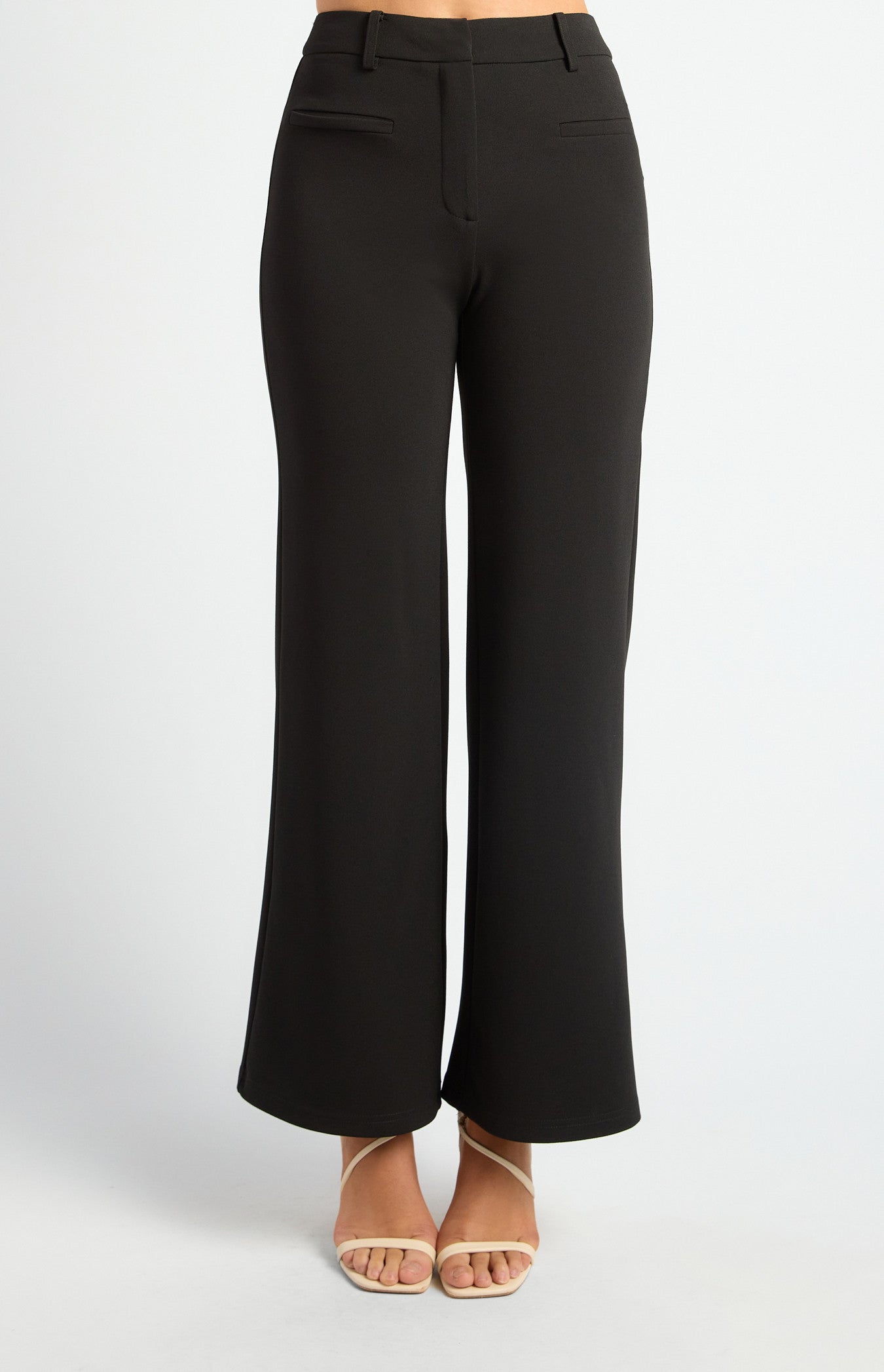High-Waisted Bell-Bottom Jersey Pants