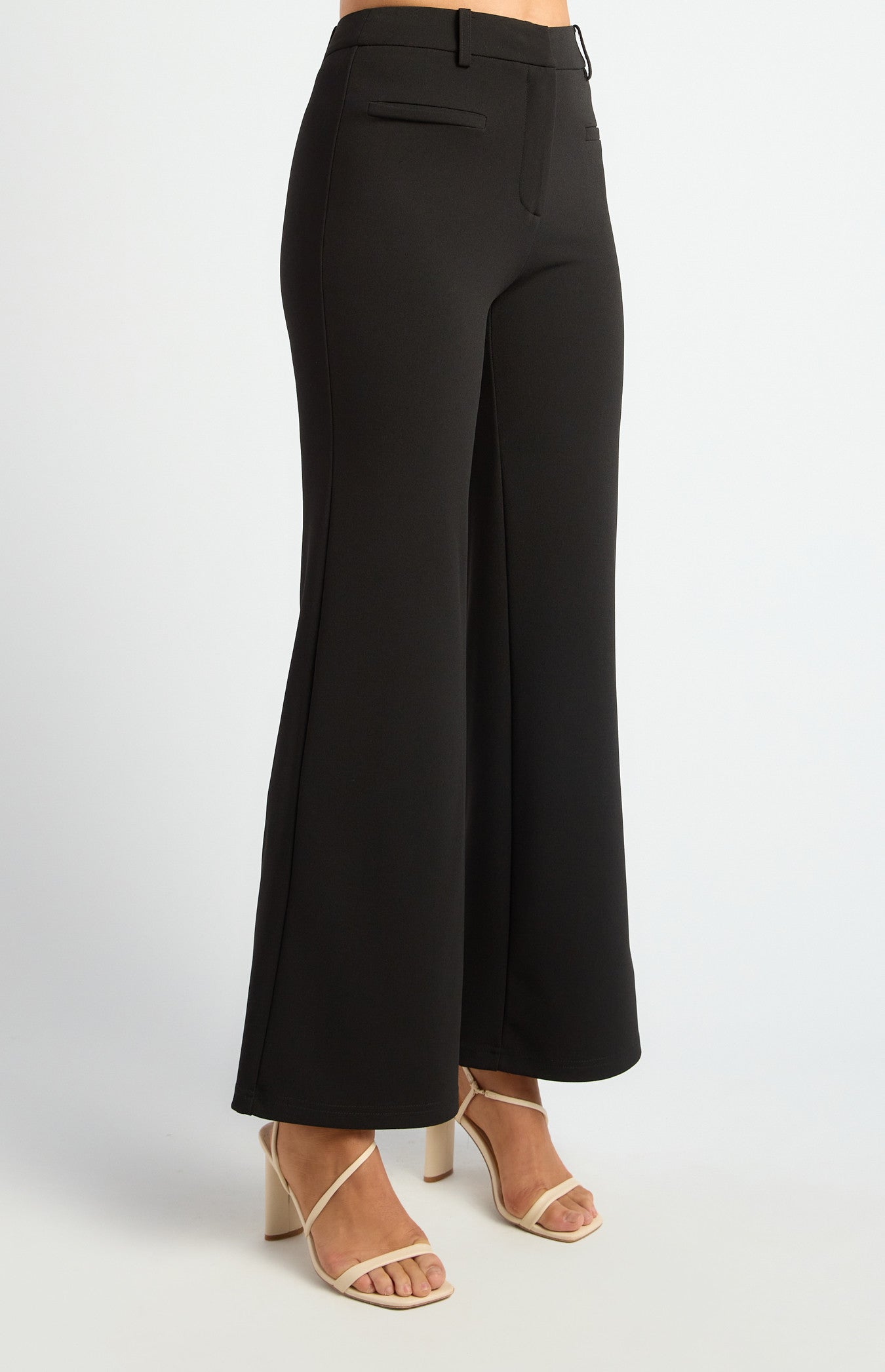 High-Waisted Bell-Bottom Jersey Pants
