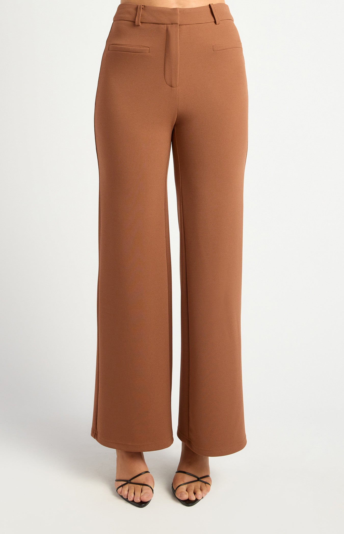 High-Waisted Bell-Bottom Jersey Pants