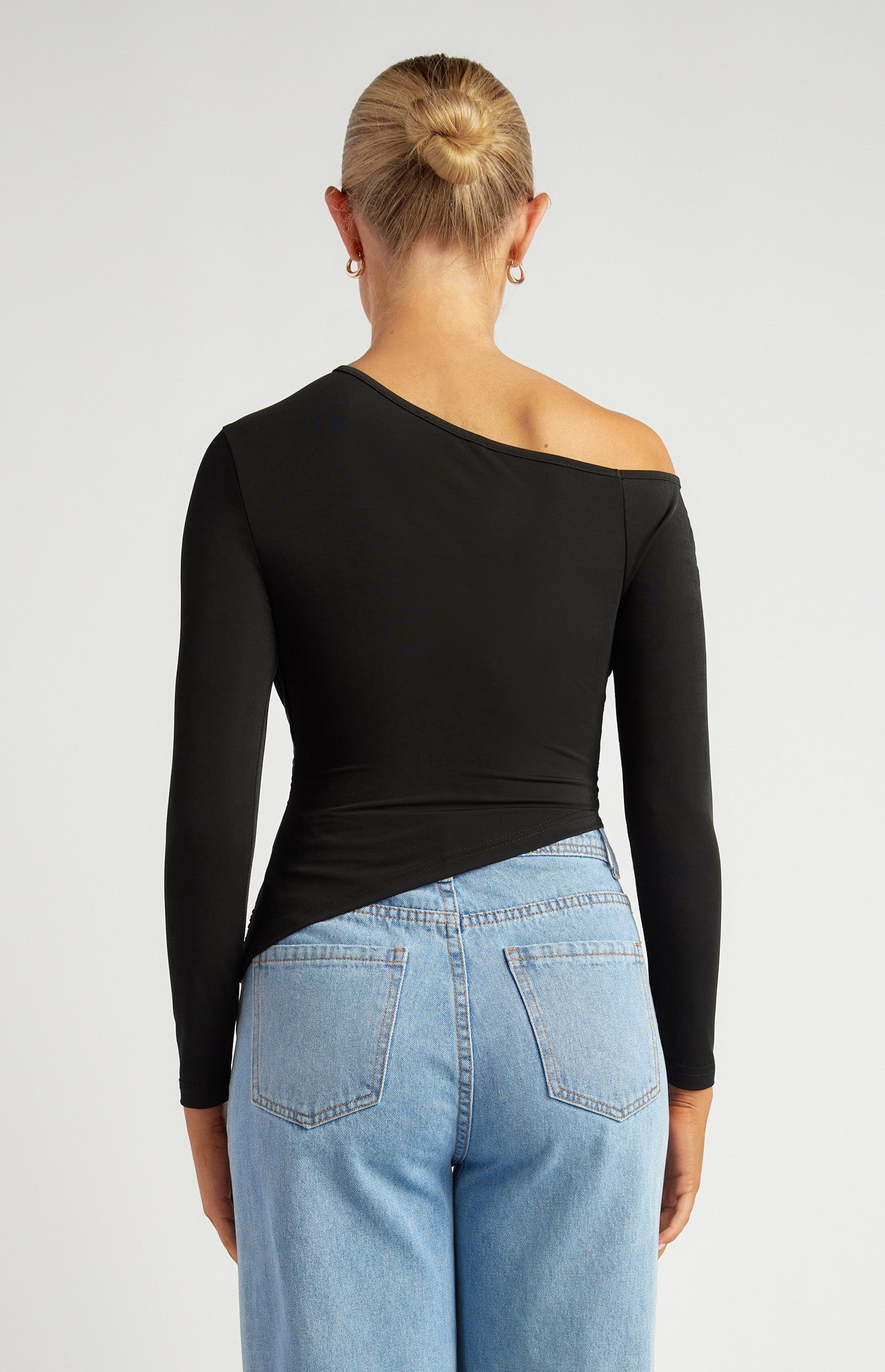 Ruched Line Detail Dressy Jersey Top