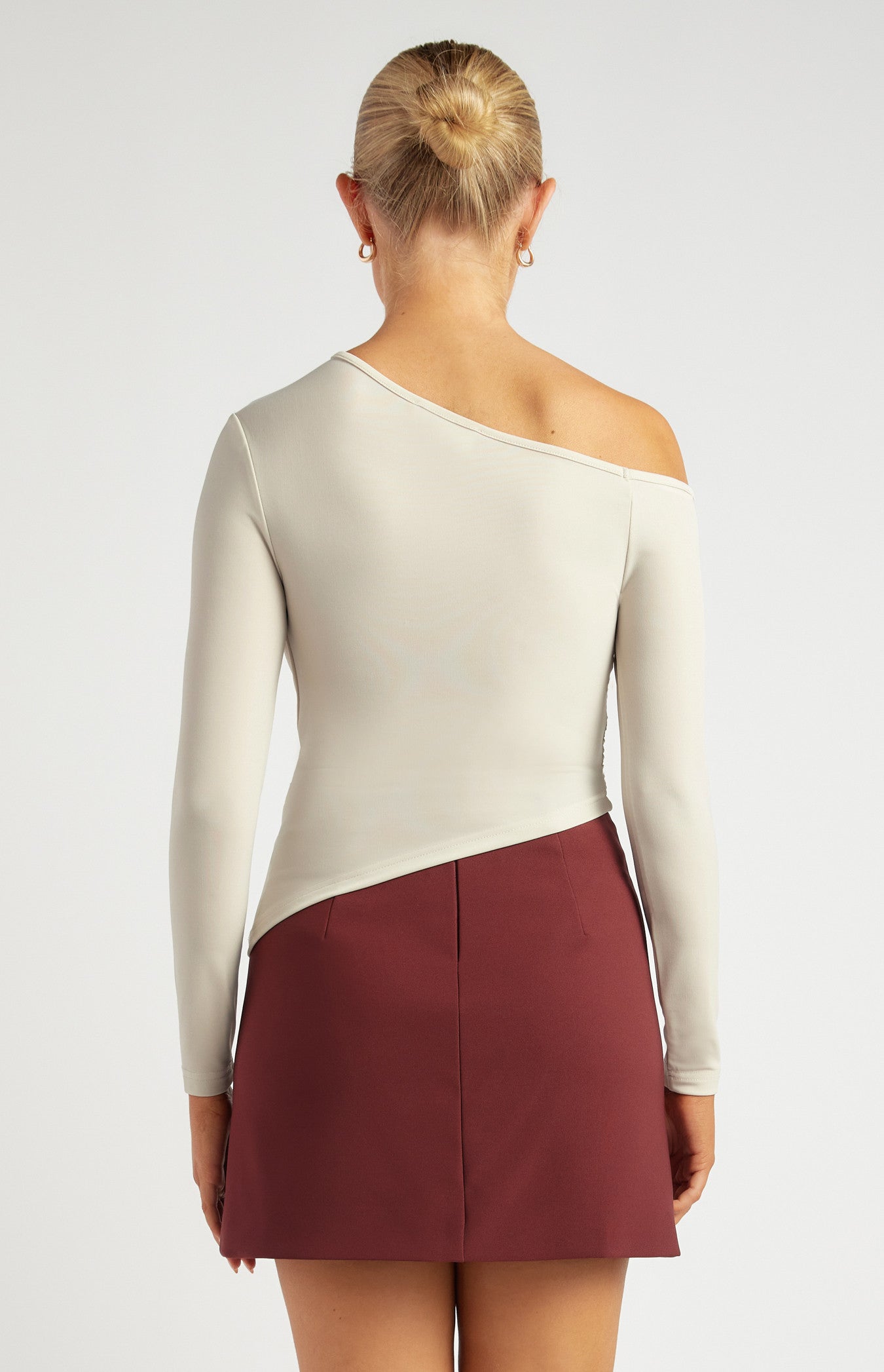 Ruched Line Detail Dressy Jersey Top