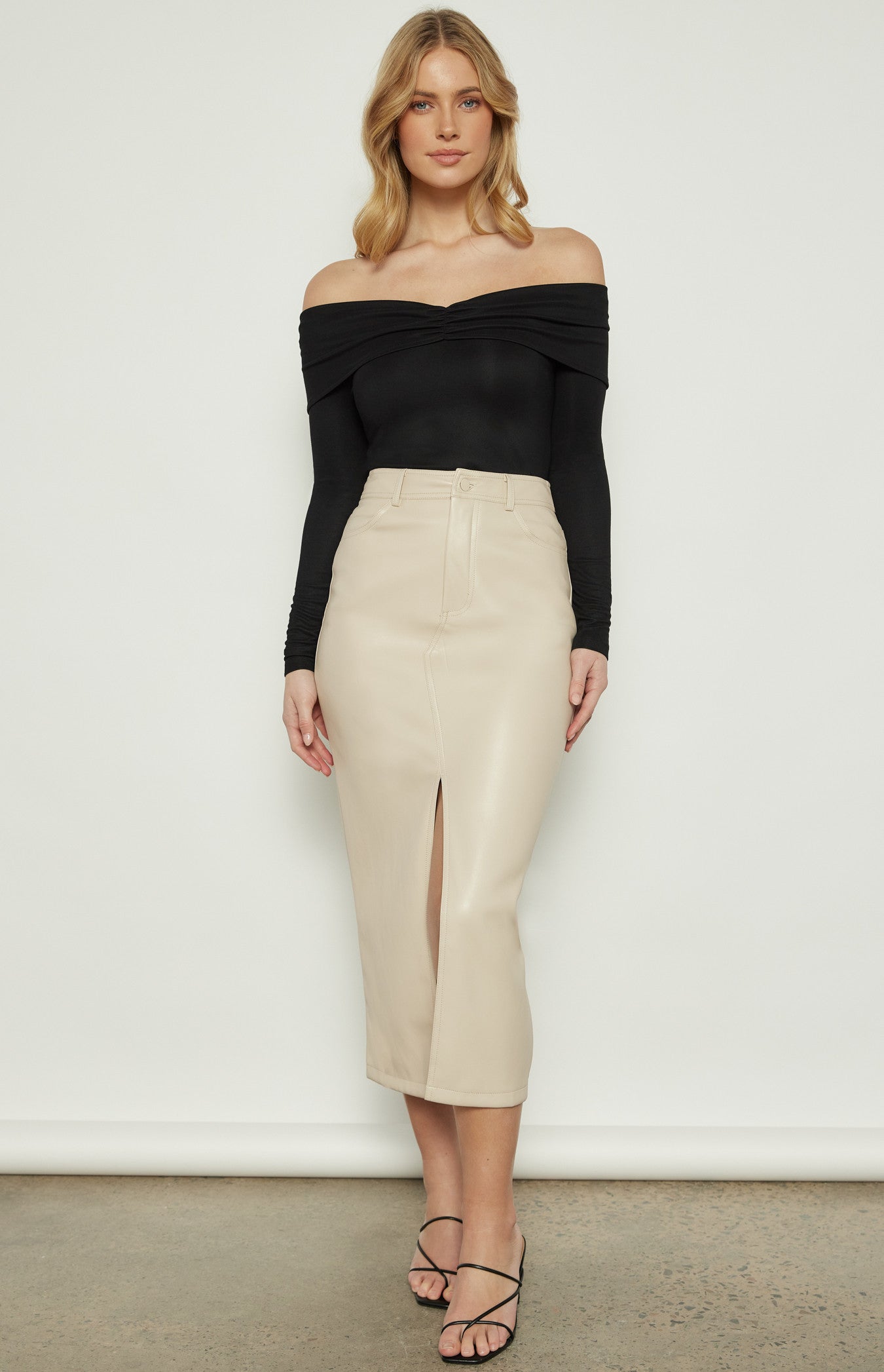 Off Shoulder Top with Front Ruched