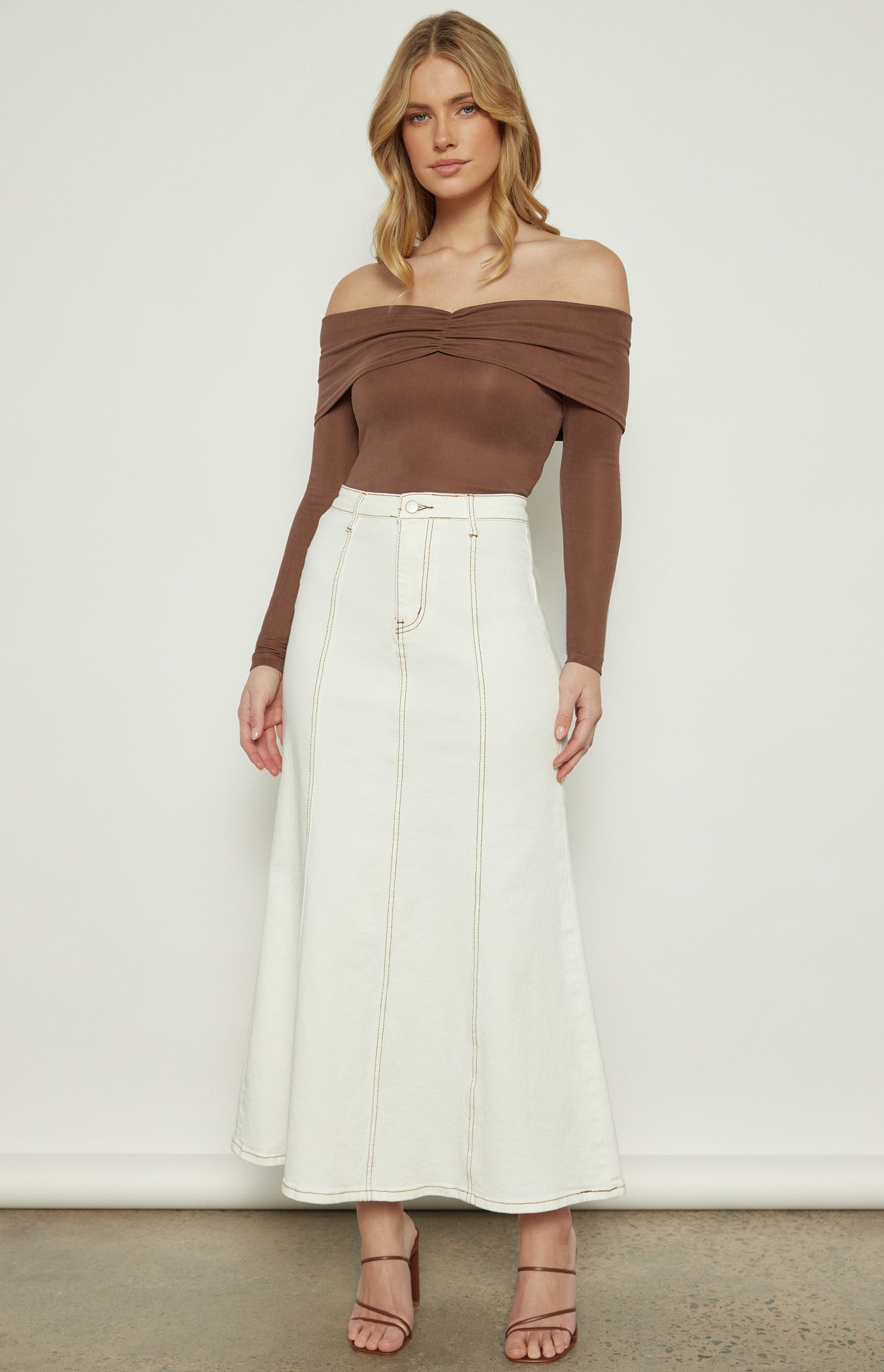 Off Shoulder Top with Front Ruched