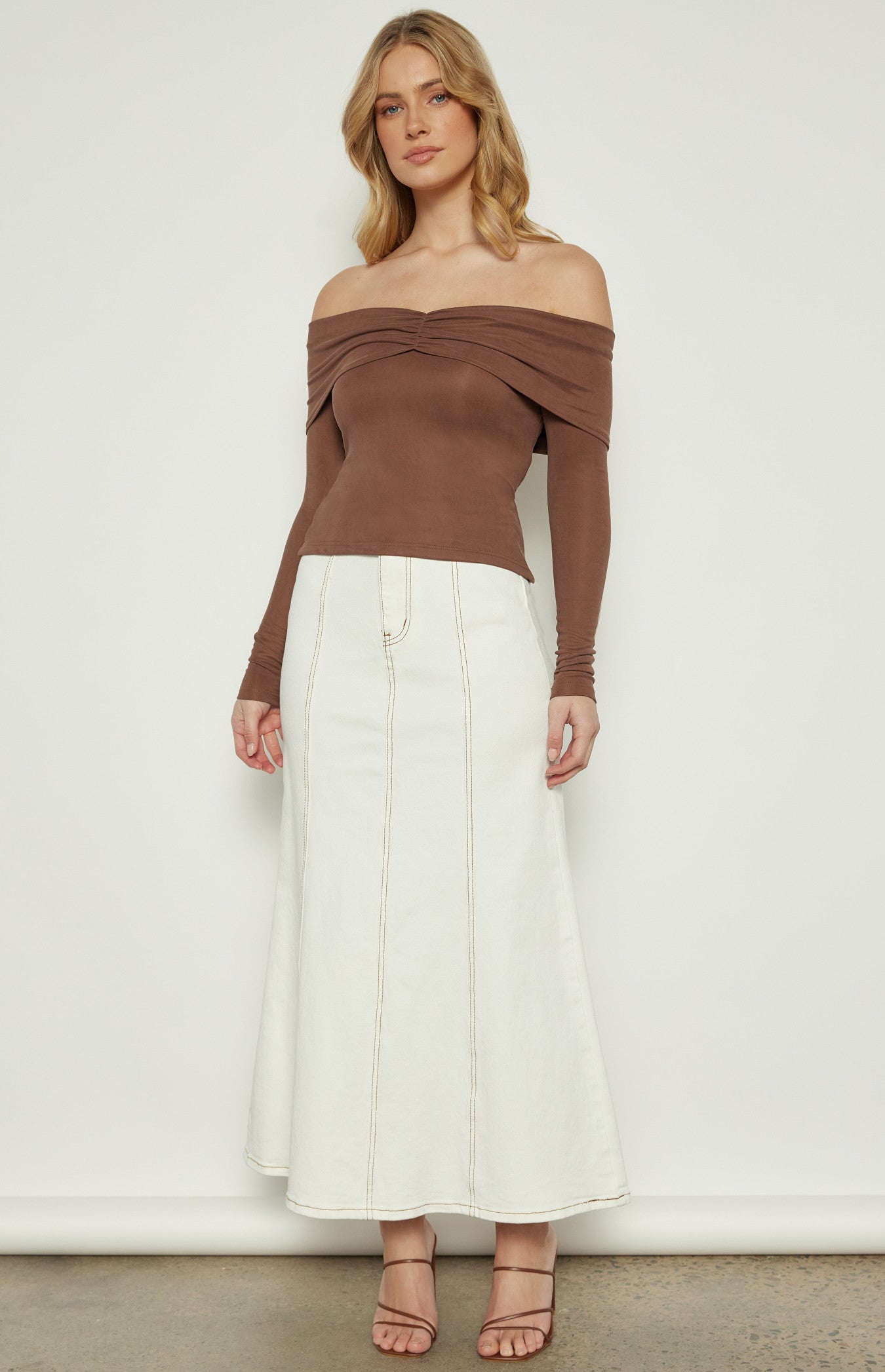 Off Shoulder Top with Front Ruched