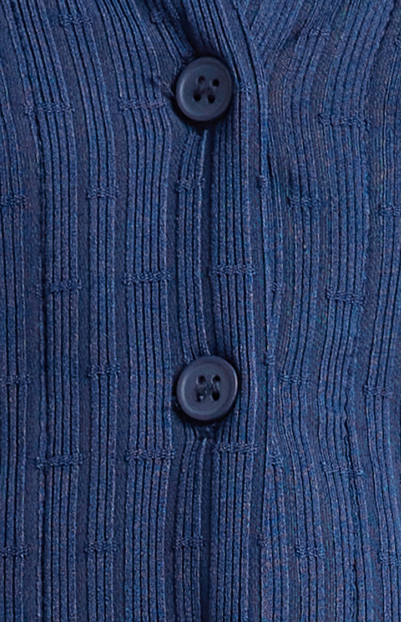 Contrast Detail Button-Up Textured Jersey Top