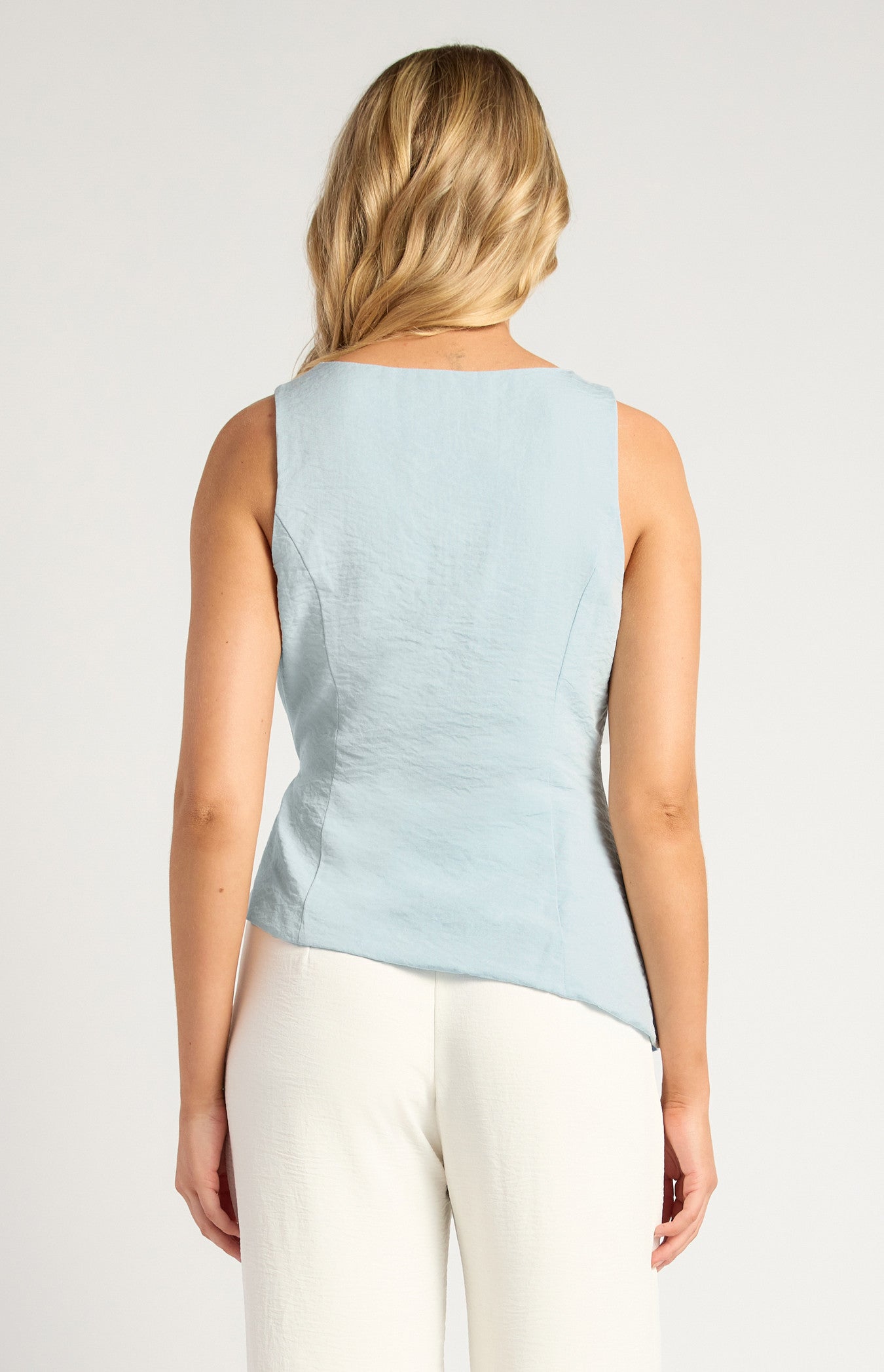 Textured Fabric Wrap Top With Beaded Toggles