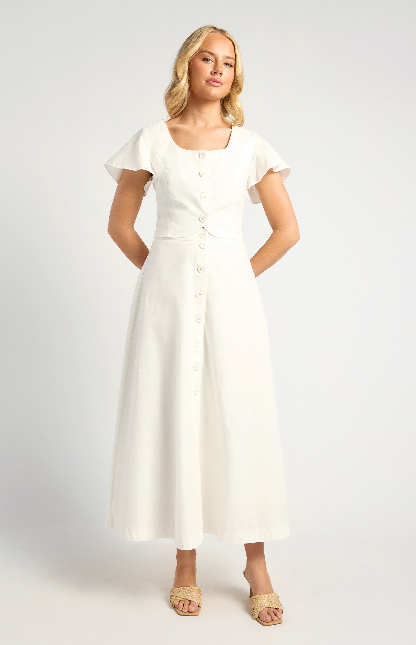 Butterfly Sleeves Panel Details Top