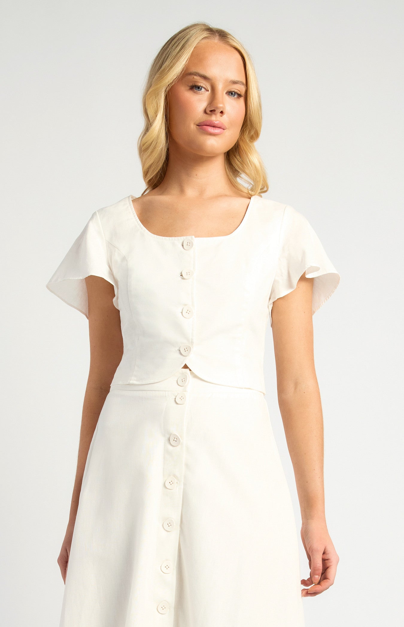 Butterfly Sleeves Panel Details Top