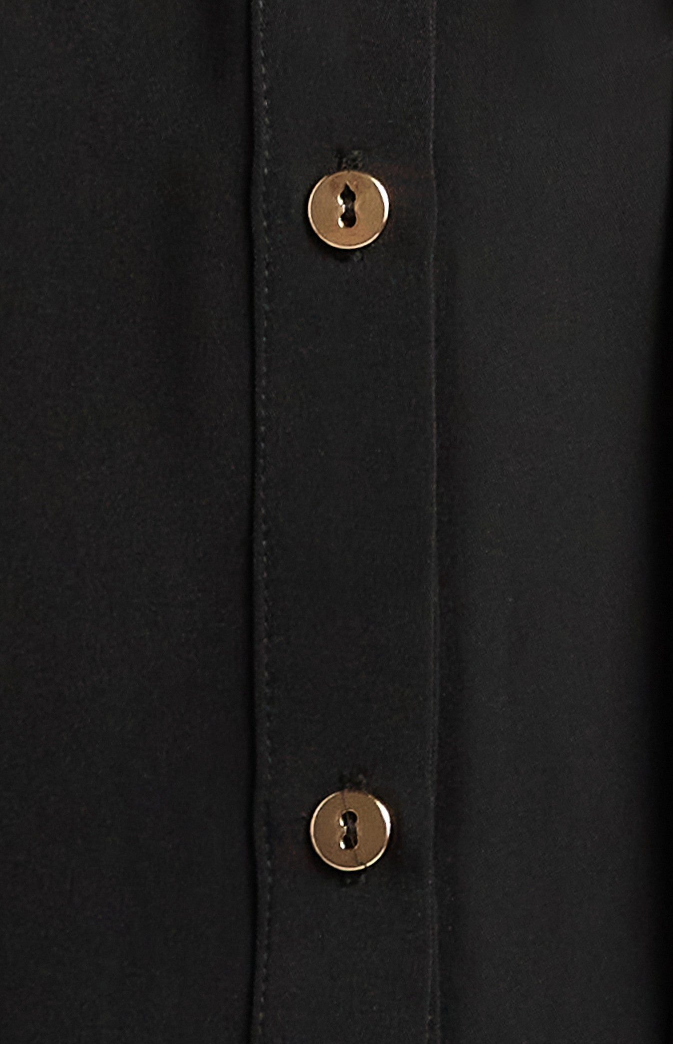 Short Sleeve Collared Shirt with Gold Buttons, Thin Belt & Toggle Detail