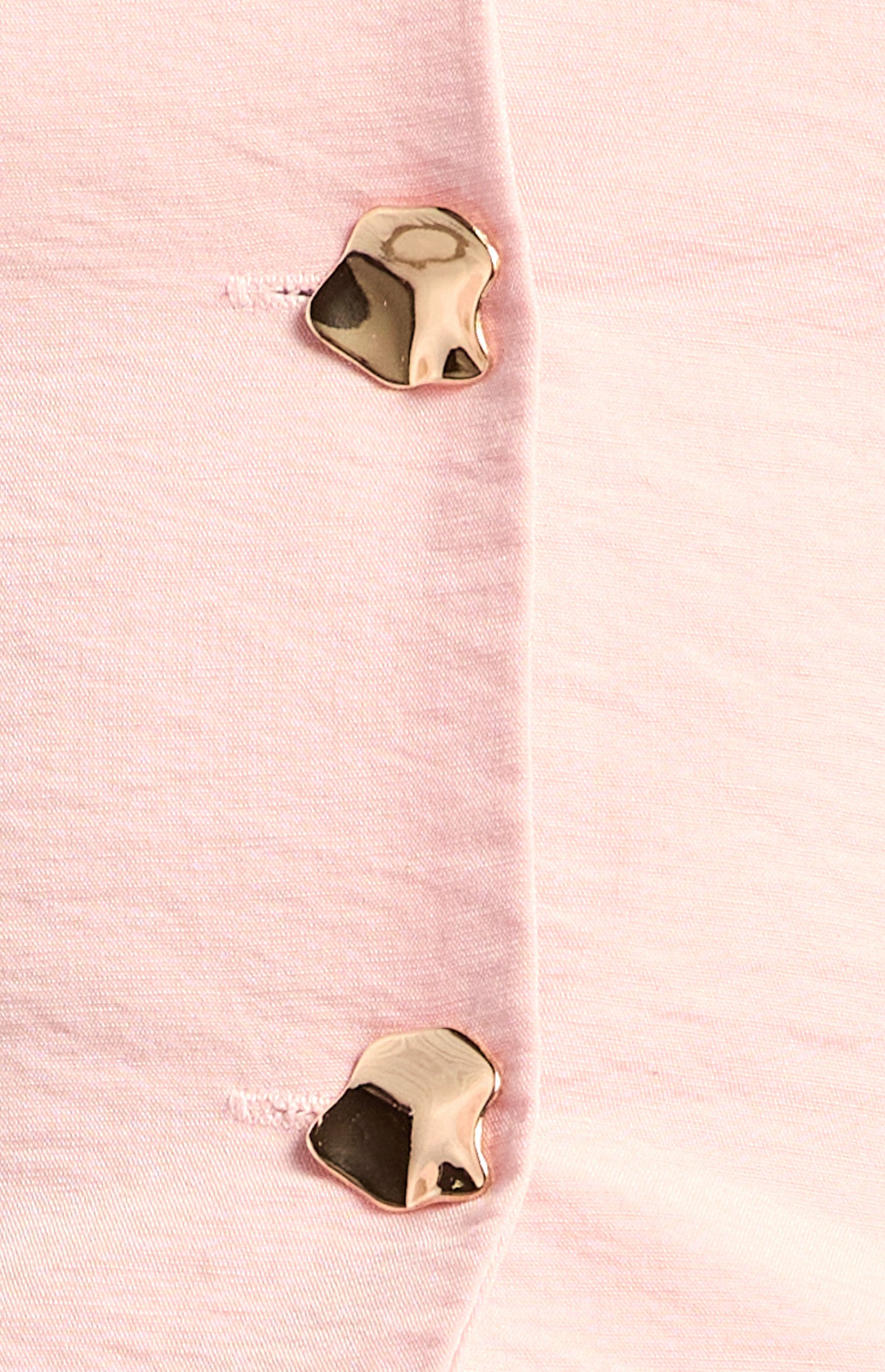 Gold Button Collared Knit Top with Ribbed Texture and Short Sleeves