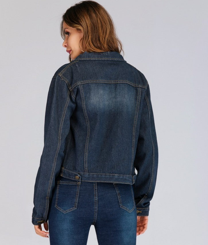 Slim Denim Jacket – Short, Loose-Fit Stylish Outerwear