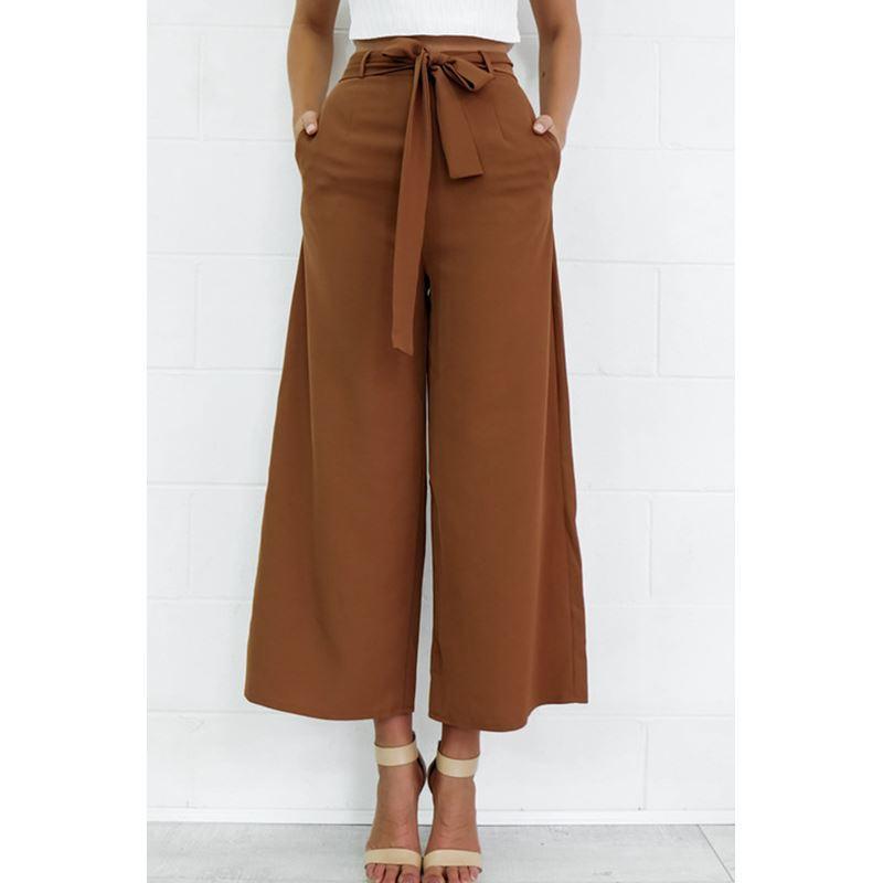 Wide-Leg Culotte Pants