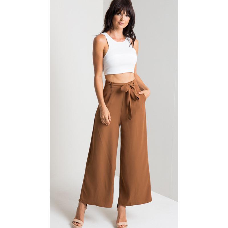 Wide-Leg Culotte Pants