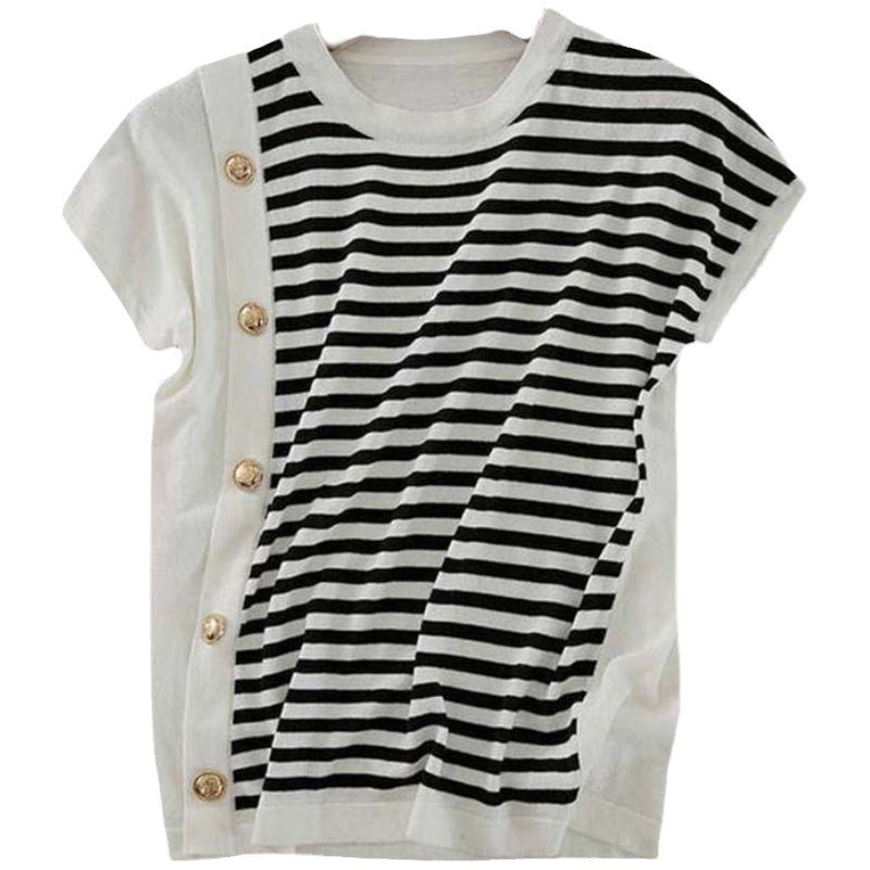 Black And White Striped T-shirt