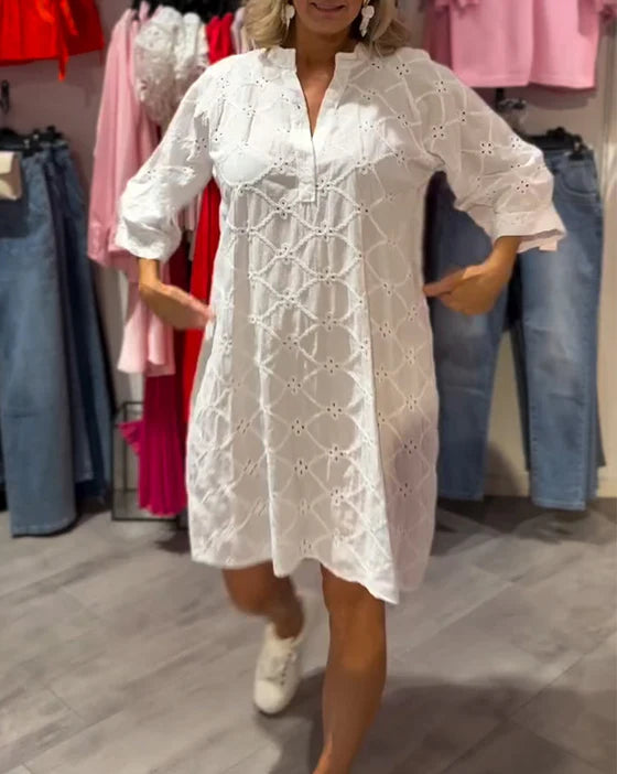 Floral Long Sleeve Cutout Dress with Flowy Silhouette