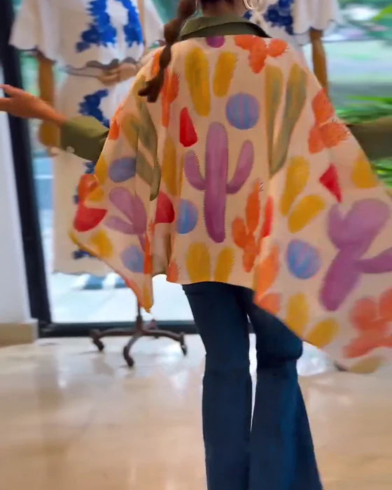 Casual Printed Loose-Fit Blouse with Relaxed Silhouette