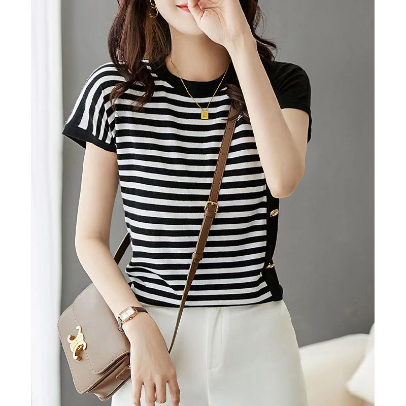 Black And White Striped T-shirt