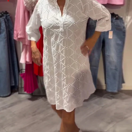 Floral Long Sleeve Cutout Dress with Flowy Silhouette