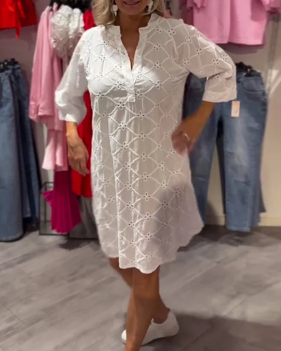 Floral Long Sleeve Cutout Dress with Flowy Silhouette