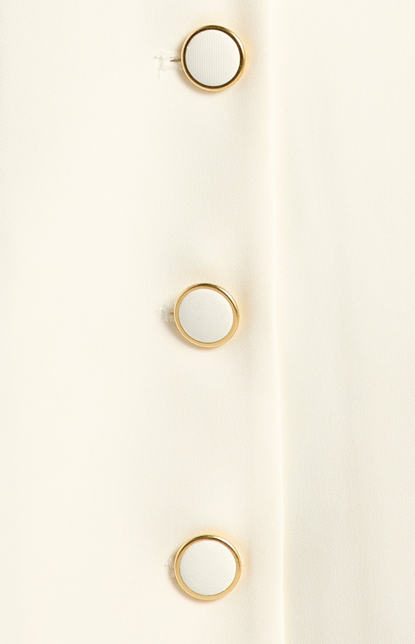 Curved Lapel Gold Accent Buttons Pleated Hem Dress