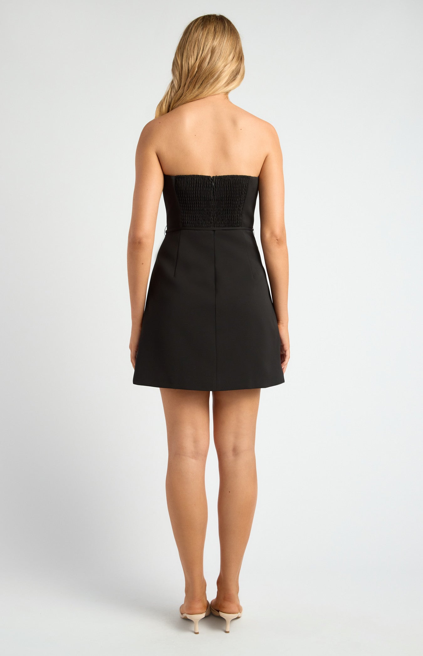 Faux Flap Pocket Detail Mini Dress with Thin Belt