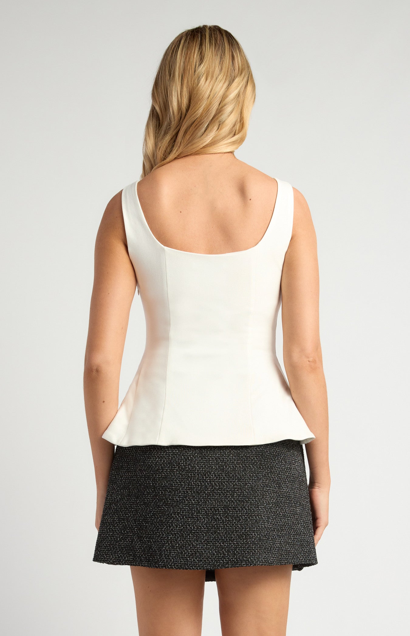 Stretch Jersey Peplum Top with Invisible Side Zip